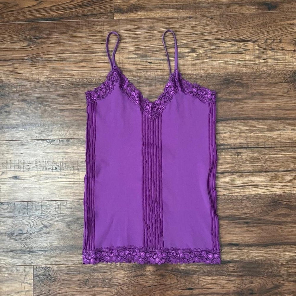 Y2K Purple Lace Trim Cami Women S Floral Lace Coquette Whimsygoth Fairy Indie